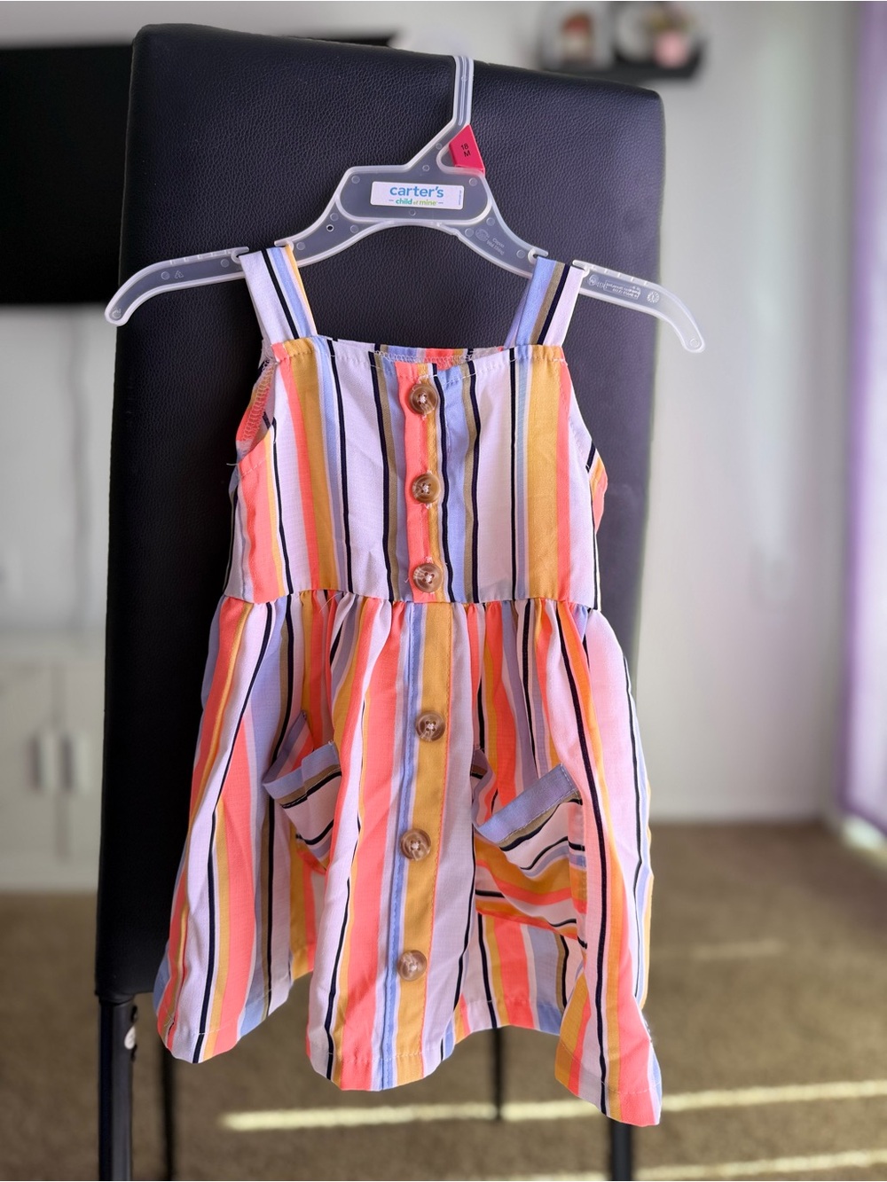 Carter's Multicolor Striped Sundress with Buttons